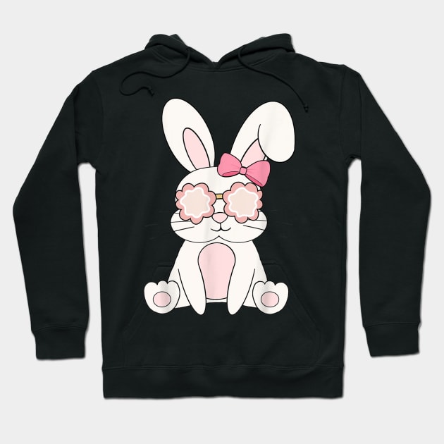 Retro Groovy Easter Rabbit Bunny Happy Easter Day Cute Bunny Hoodie by Jennifer Wirth